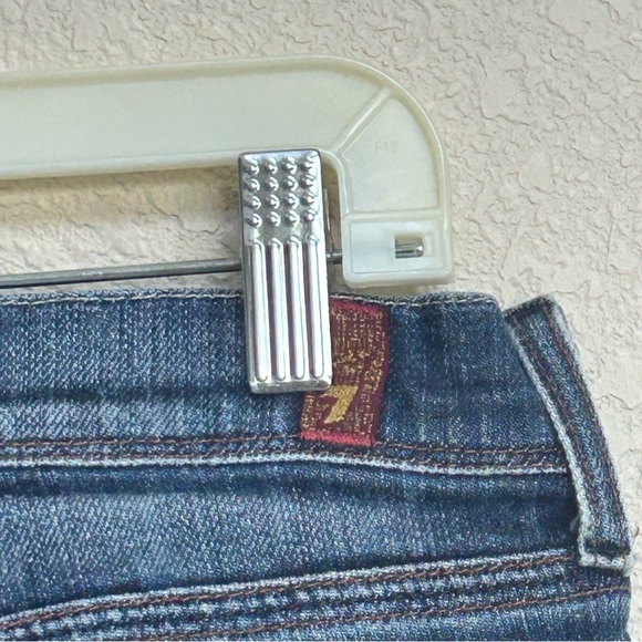 7 For All Mankind Crop Mia Jeans Women’s Size 30 Dark Wash Cuffed Denim USA - Picture 7 of 8